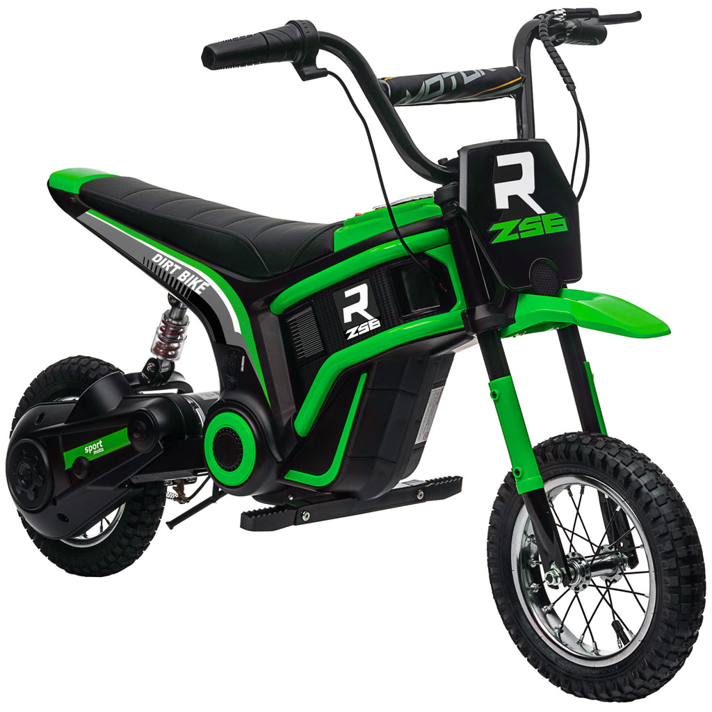 24V Electric Motorbike with Twist Grip Throttle, Music, Horn, 12" Pneumatic Tyres, 16km/h Max Speed