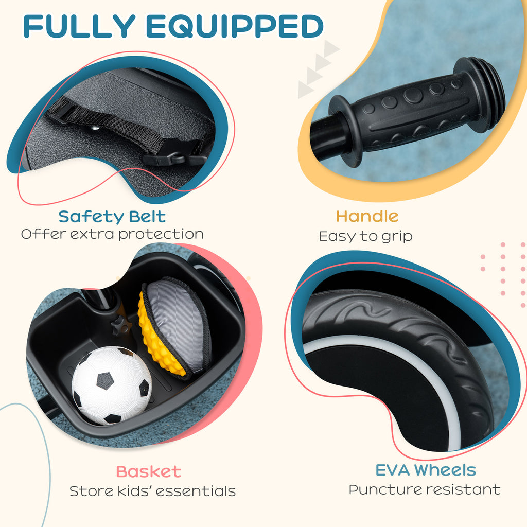 Kids Trike for 2-5 Years with Adjustable Seat, Pedal, Baskets