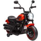 6v Electric Motorbike with Training Wheels, One-Button Start