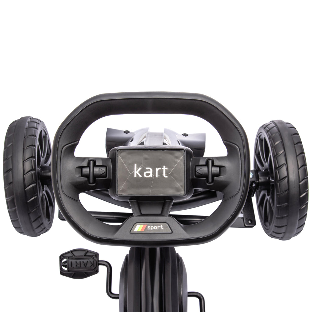 Kids Pedal Go Kart, with Adjustable Seat, EVA Wheels, Seat, Handbrake