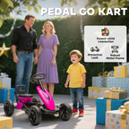 Pedal Go Kart for Kids 2-5 Years, with Silent EVA Wheels, Metal Frame