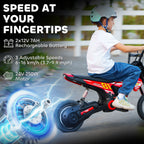 Kids Electric Motorbike, 24V Ride On Motorcycle with 3 Speeds and Rear Suspension, Dirt Bike for 8-12 Years Old