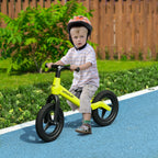 Balance Bike with Adjustable Seat and Handlebar, PU Wheels, No Pedal, for Ages 30-60 Months - Green