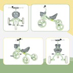 Kids Trike, Toddler Tricycle with Front Basket and EVA Wheels for Ages 2-5 Years, Indoor Outdoor for Boys Girls, Green