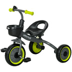 Kids Trike, Tricycle, with Adjustable Seat, Basket, Bell, for Ages 2-5 Years
