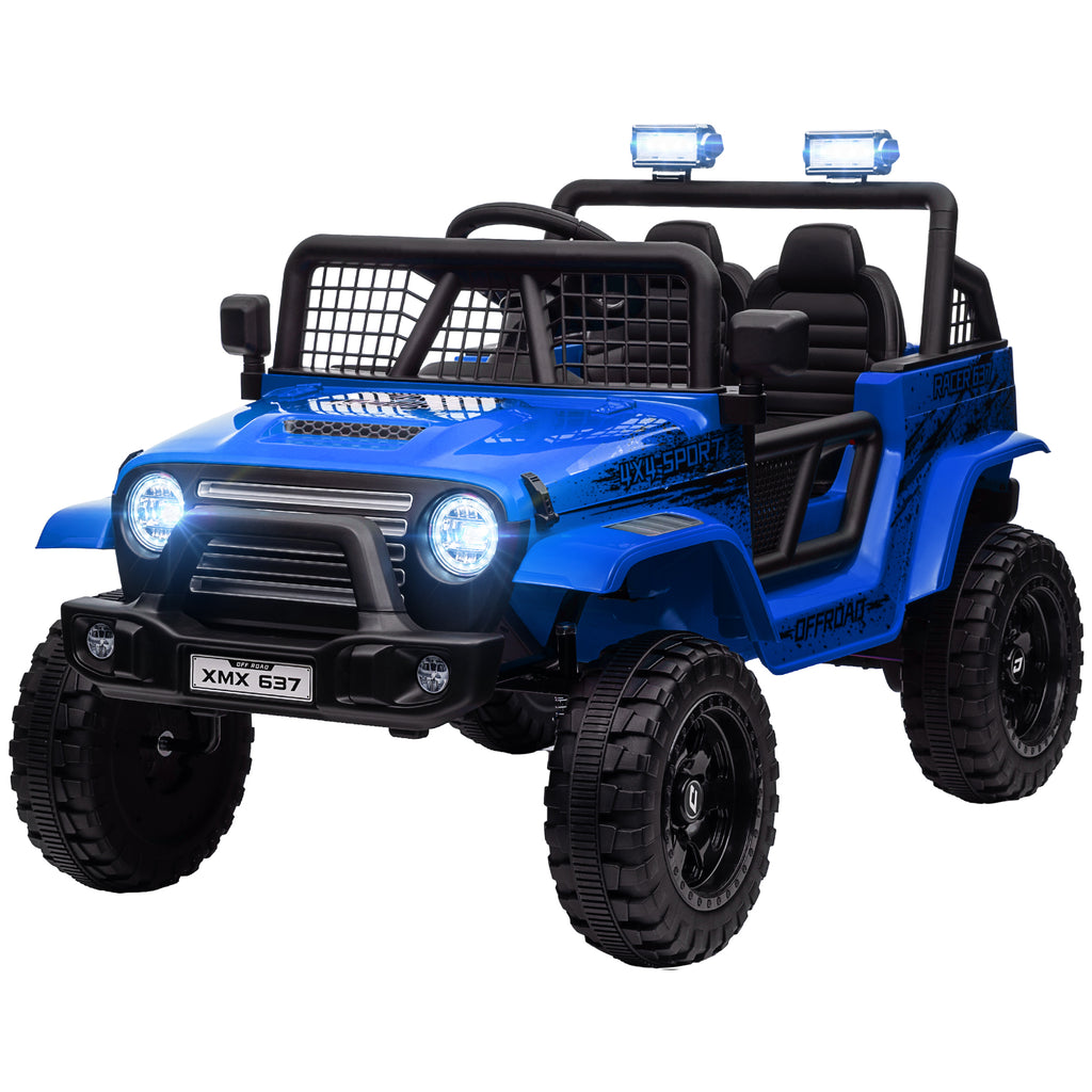 12V Battery Powered Kids Ride-On Car, Electric Truck w/ Spring Suspension, Remote, Music, Horn, Lights