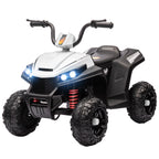 12V Kids Electric Quad Bike w/ Spring Suspension System, Forward, Backward, LED Light, Music, MP3, White