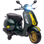 12V Vespa Licensed Kids Electric Motorbike w/ Music, Headlights, FM Radio, for 3-6 Years