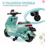 6V Ride on Motorbike, Kids Electric Motorbike w/ Headlights, Music, Training Wheels, for Ages 18-36 Months