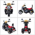 Kids Ride On Toy Car Motorbike Electric Scooter 6V Battery Operated Toy Trike-Black