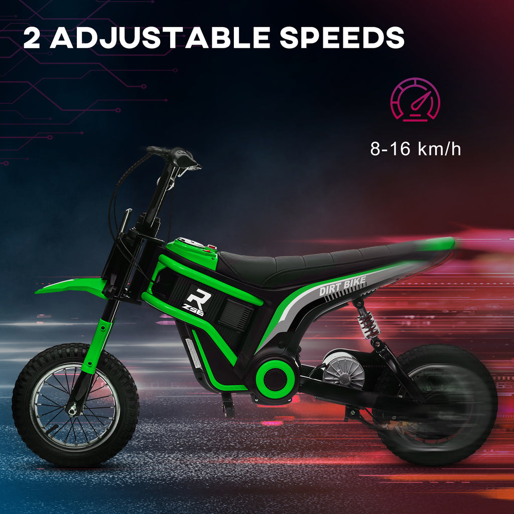 24V Electric Motorbike with Twist Grip Throttle, Music, Horn, 12" Pneumatic Tyres, 16km/h Max Speed