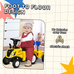 Ride On Tractor Toddler Walker Foot To Floor Slider w/ Horn Storage Steering Wheel for 1-3 Years Old