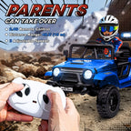 12V Battery Powered Kids Ride-On Car, Electric Truck w/ Spring Suspension, Remote, Music, Horn, Lights