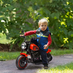 6v Electric Motorbike with Training Wheels, One-Button Start