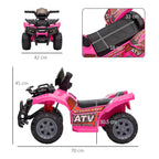 6V Kids Electric Ride on Car Toddlers Quad Bike All Terrain Vehicle Toy With Music for 18-36 months