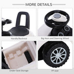 3-in-1 Ride On Car Foot To Floor Slider Toddler w/ Horn Steering Wheel NO POWER Manual Under Seat Storage Safe Design for 1-3 Year Old