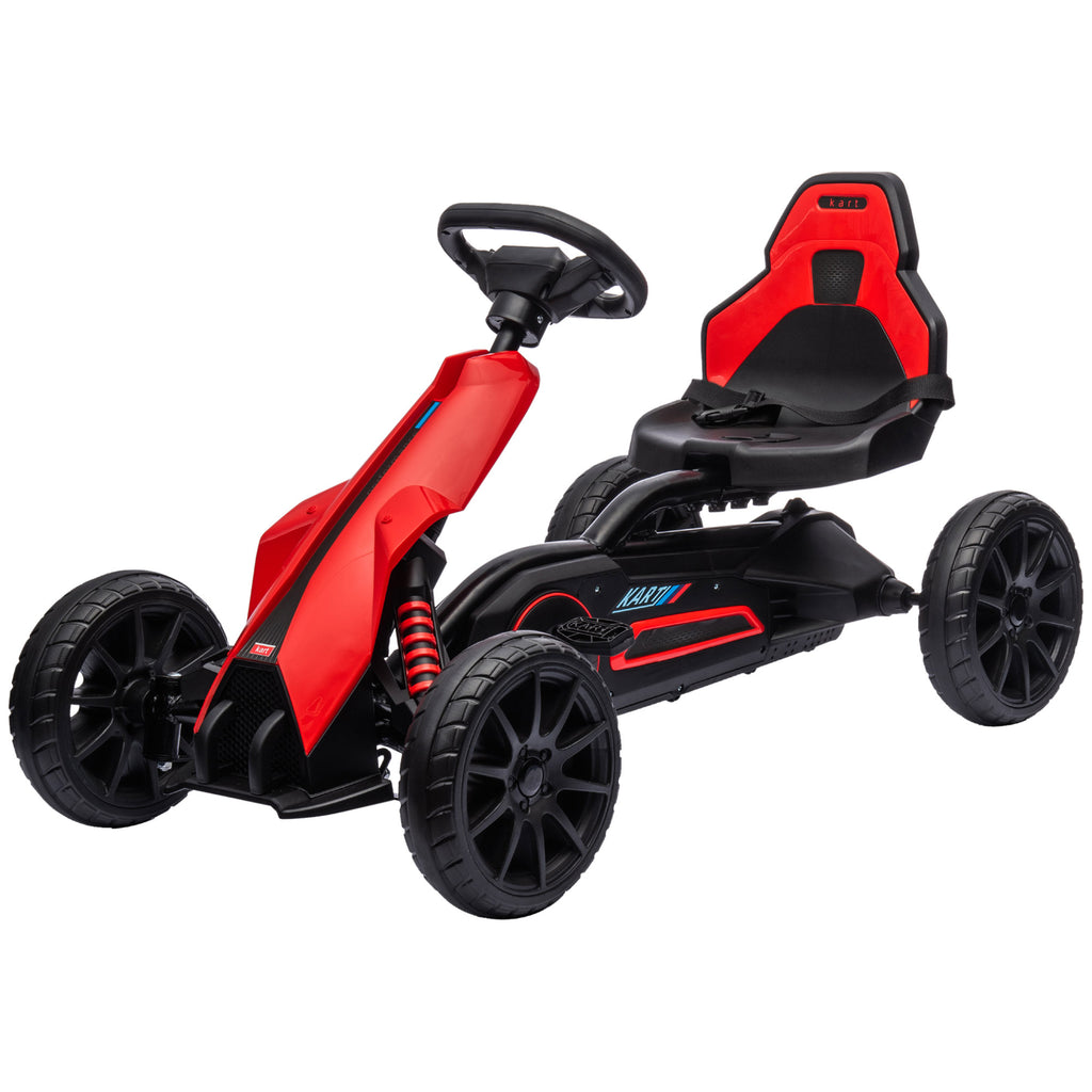 Kids Pedal Go Kart, with Adjustable Seat, EVA Wheels, Seat, Handbrake
