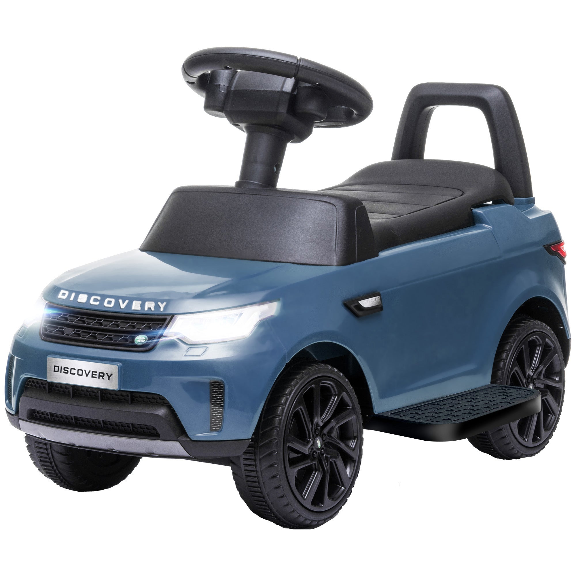2-in-1 Land Rover Licensed 6V Kids Electric Ride On Car, Sliding Car w/ Headlights, Music, for 18-60 Months, Light Blue