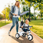 6 in 1 Tricycle for Kids with 5-point harness straps, Removable Canopy