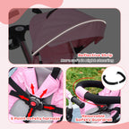 Metal Frame 6 in 1 Baby Push Tricycle with Parent Handle for 1-5 Years Old