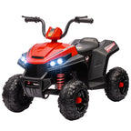 12V Kids Electric Quad Bike w/ Spring Suspension System, Forward, Backward, LED Light, Music, MP3, Red