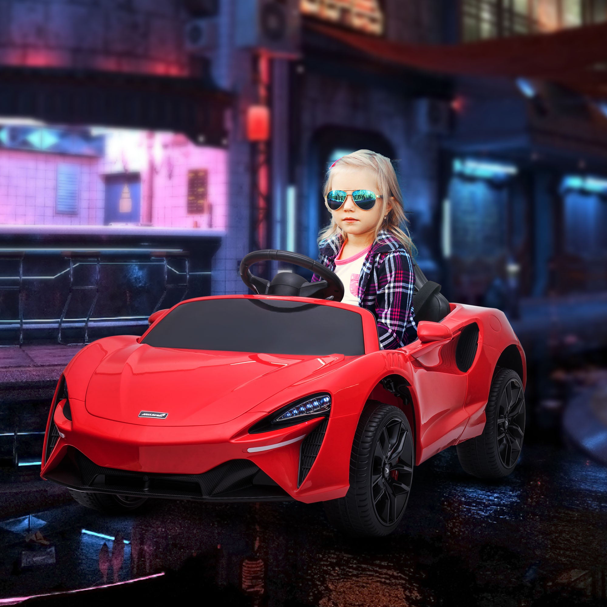 McLaren Licensed Kids Electric Ride-On Car, with Remote Control - Red