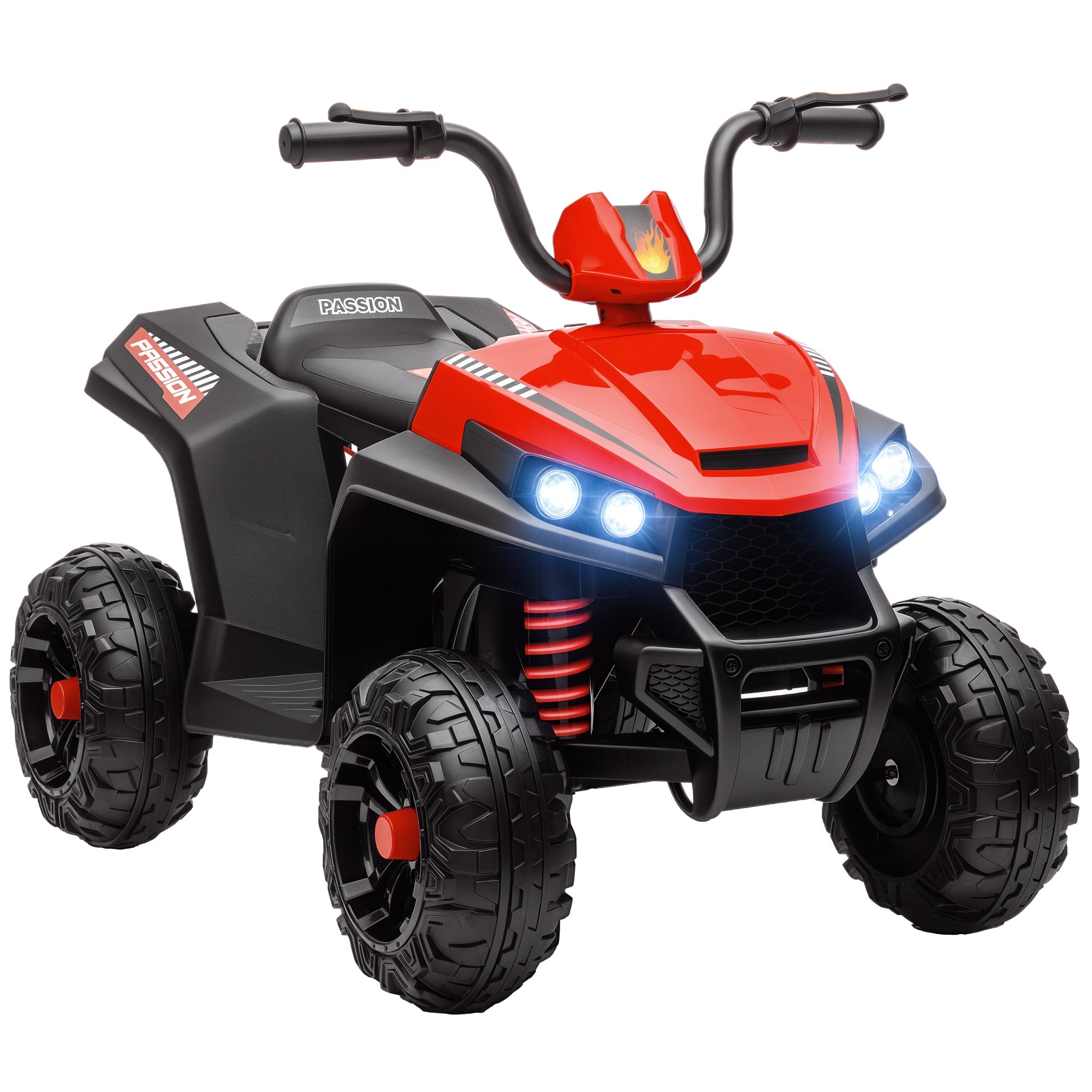 12V Kids Electric Quad Bike w/ Spring Suspension System, Forward, Backward, LED Light, Music, MP3, Red