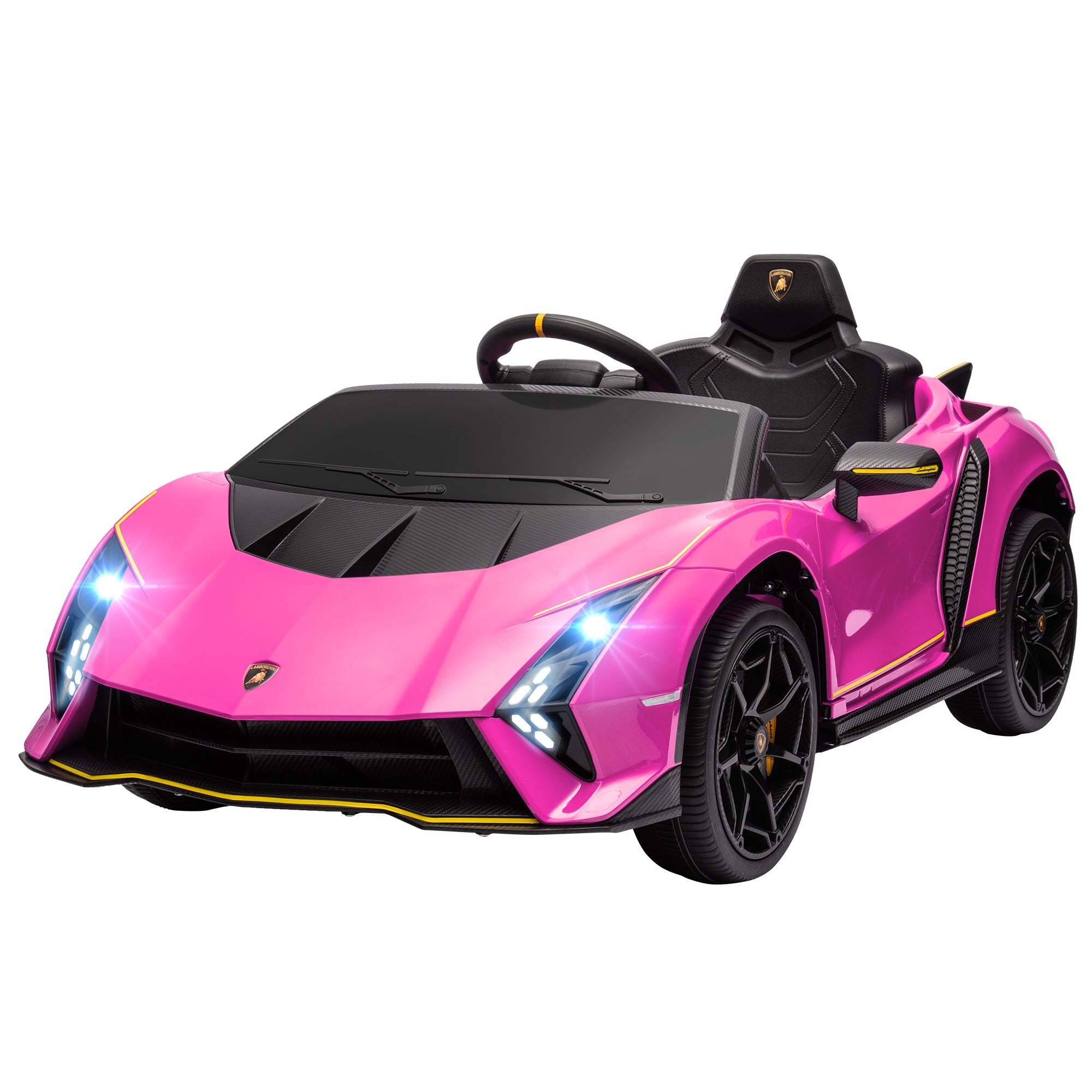 12V Lamborghini Autentica Licensed Kids Electric Car with Remote Control, 4 Suspension Wheels, Soft Start