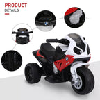 Electric Motorbike for Kids Ride on BMW Motorbike W/Headlights and Music, 6 V