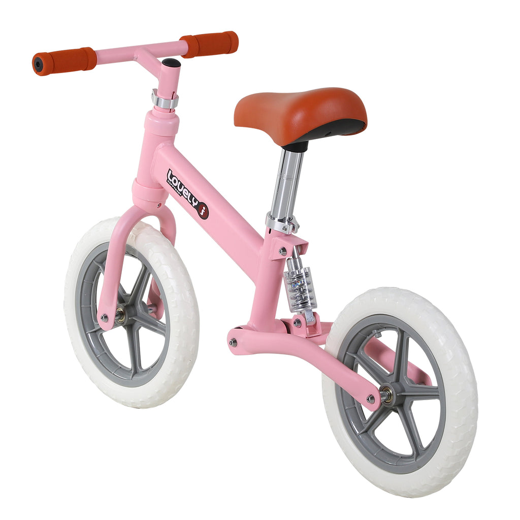 12" Kids Balance Bike No Pedal Bicycle EVA Tire Adjustable Seat Toddler Training Bike W/ Shock Absorber 2 - 5 Years Gift for Boys Girls