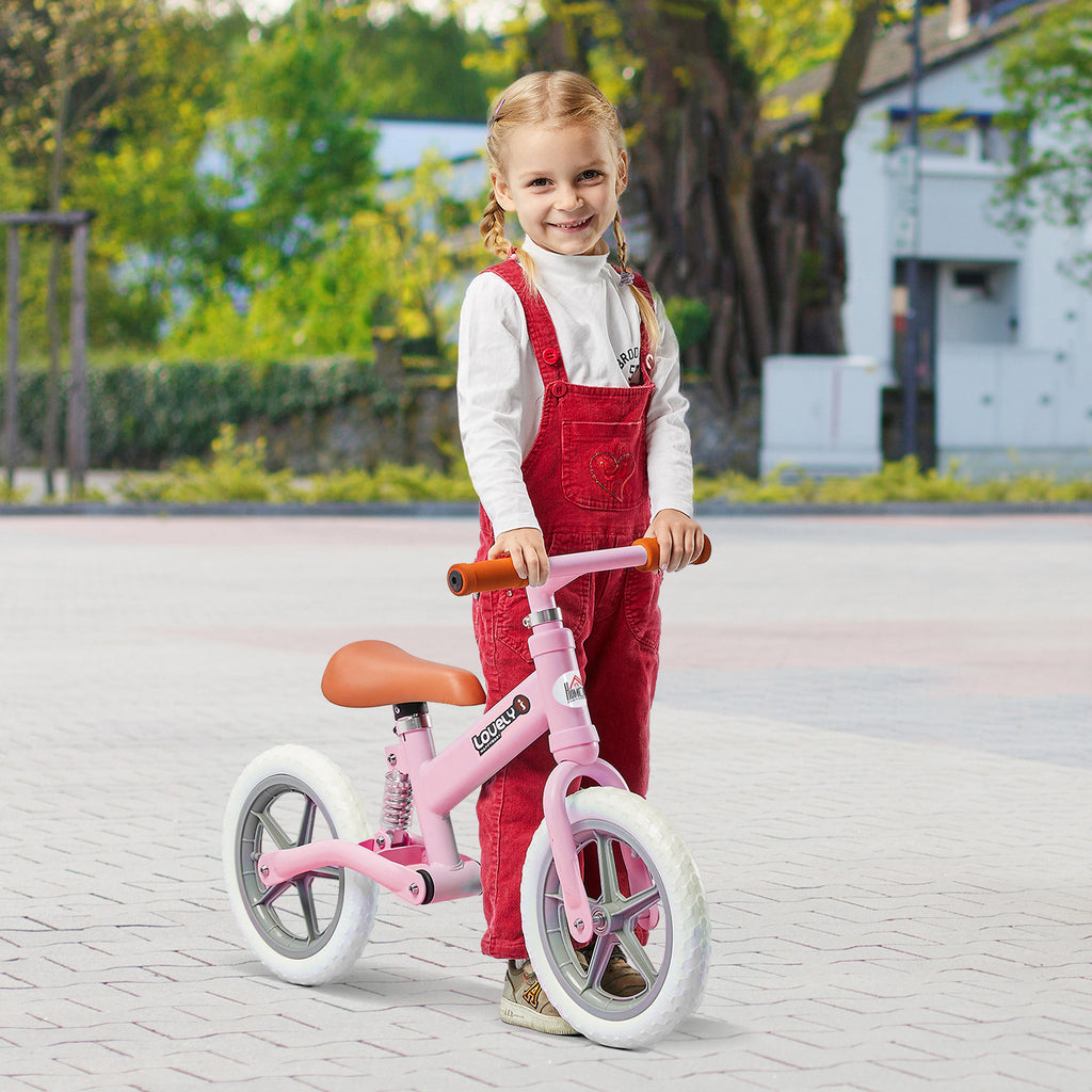 12" Kids Balance Bike No Pedal Bicycle EVA Tire Adjustable Seat Toddler Training Bike W/ Shock Absorber 2 - 5 Years Gift for Boys Girls