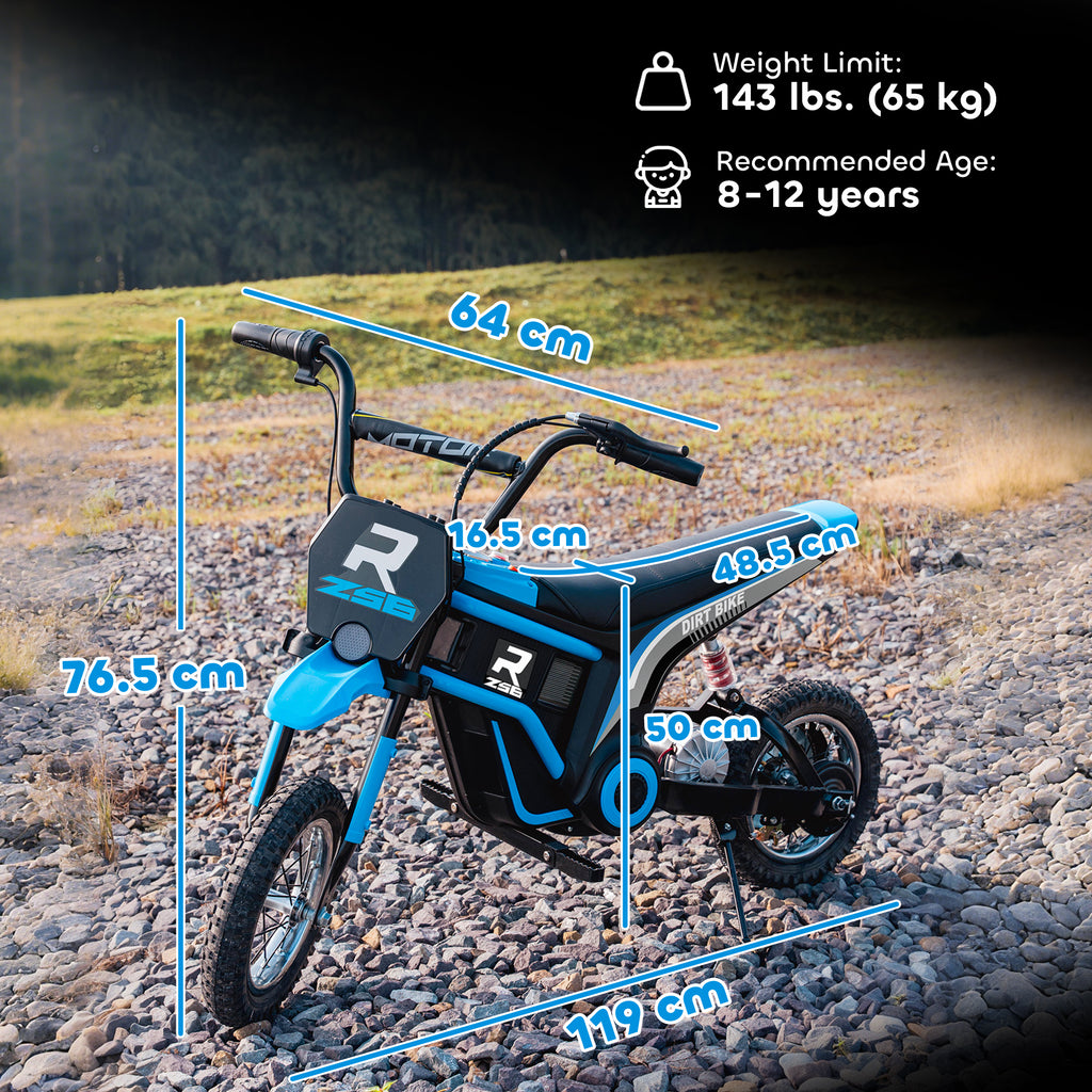 24V Electric Motorbike with Twist Grip Throttle, Music, Horn, 12" Pneumatic Tyres, 16km/h Max Speed