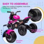 Motorcycle Design, 3 in 1 Toddler Trike, Sliding Car, Balance Bike with Headlight, Music, Horn