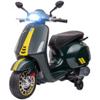 12V Vespa Licensed Kids Electric Motorbike w/ Music, Headlights, FM Radio, for 3-6 Years