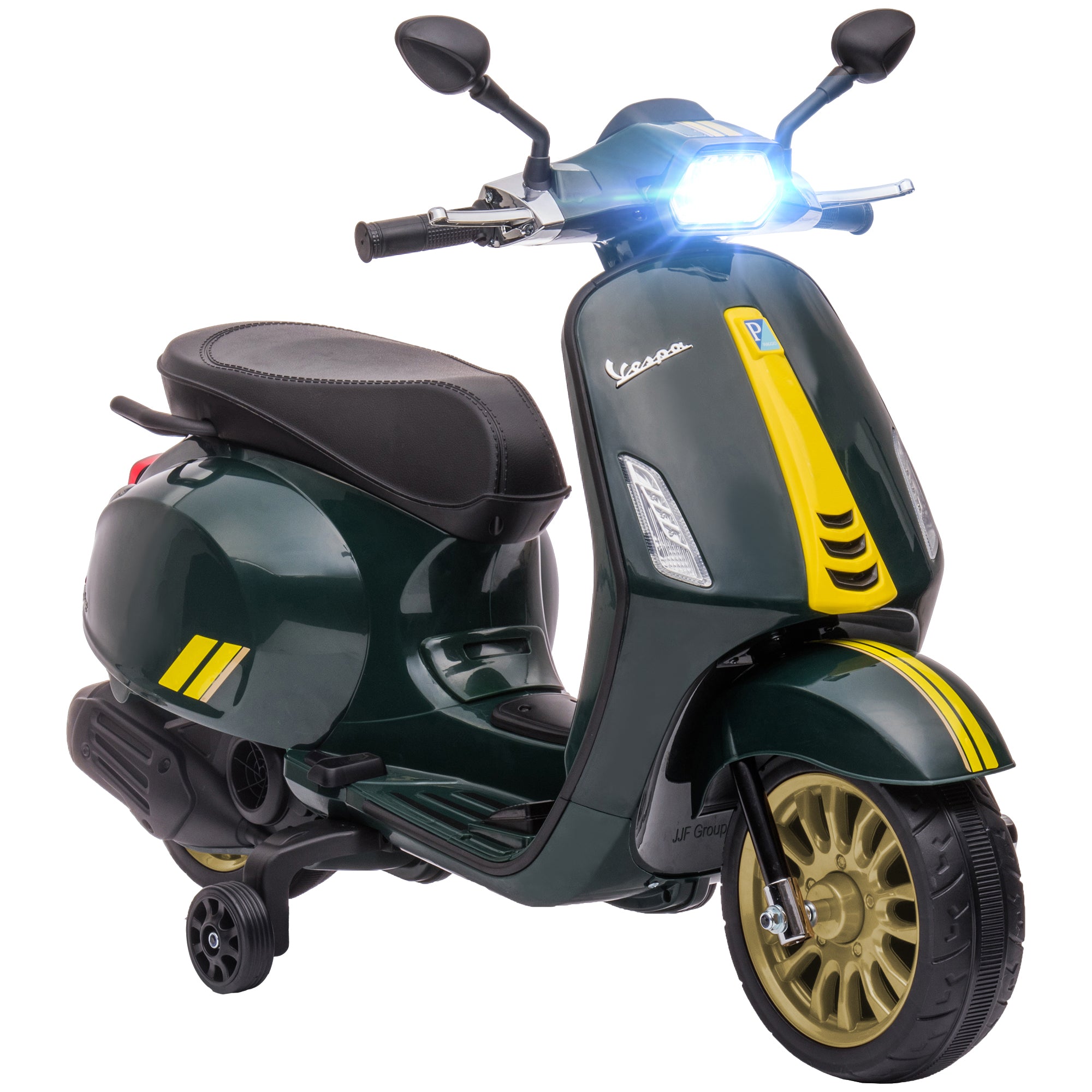 12V Vespa Licensed Kids Electric Motorbike w/ Music, Headlights, FM Radio, for 3-6 Years