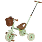 2-In-1 Toddler Trike for 2-5 Years Old, 3 Wheel Bike with Adjustable Parent Handle, Basket for Boys and Girls, Green