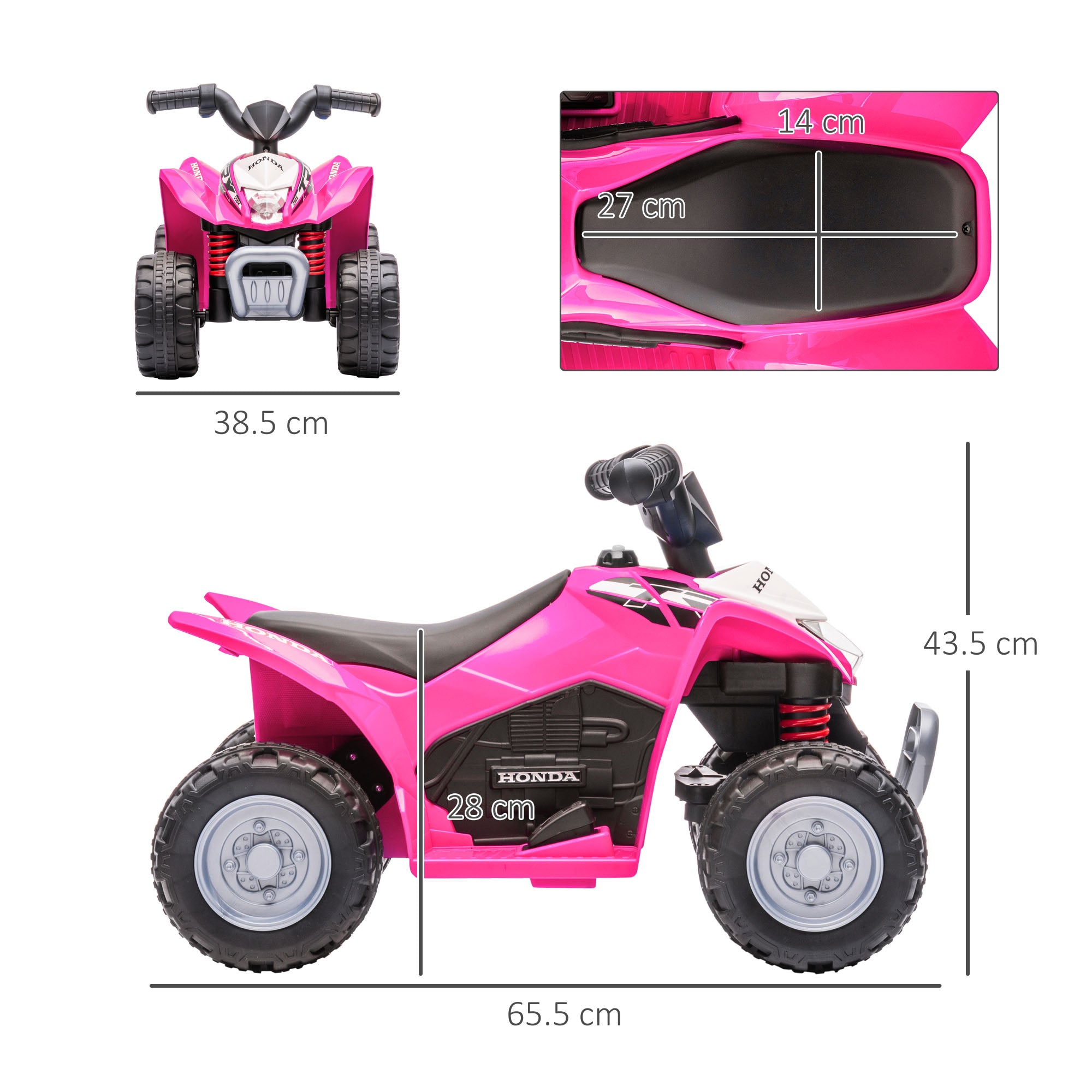 Honda Licensed Kids Electric Quad Bike, 6V ATV Ride On for Ages 1.5-3 Years