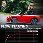 Kids Electric Car, 12V Licensed RUF GT Ride on Car with Suspension, Remote Control, Music, for 3-5 Years