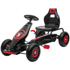 Kids Pedal Go Kart, with Adjustable Seat, Inflatable Tyres