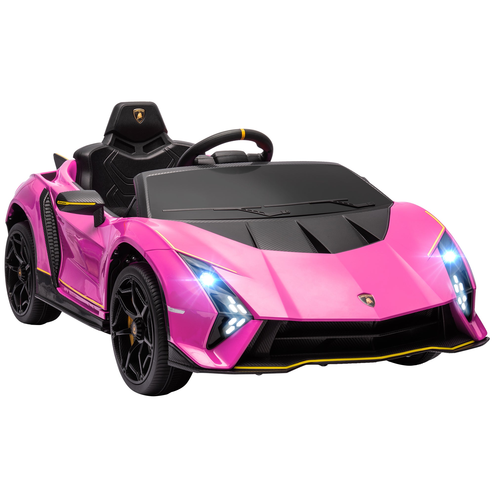 12V Lamborghini Autentica Licensed Kids Electric Car with Remote Control, 4 Suspension Wheels, Soft Start