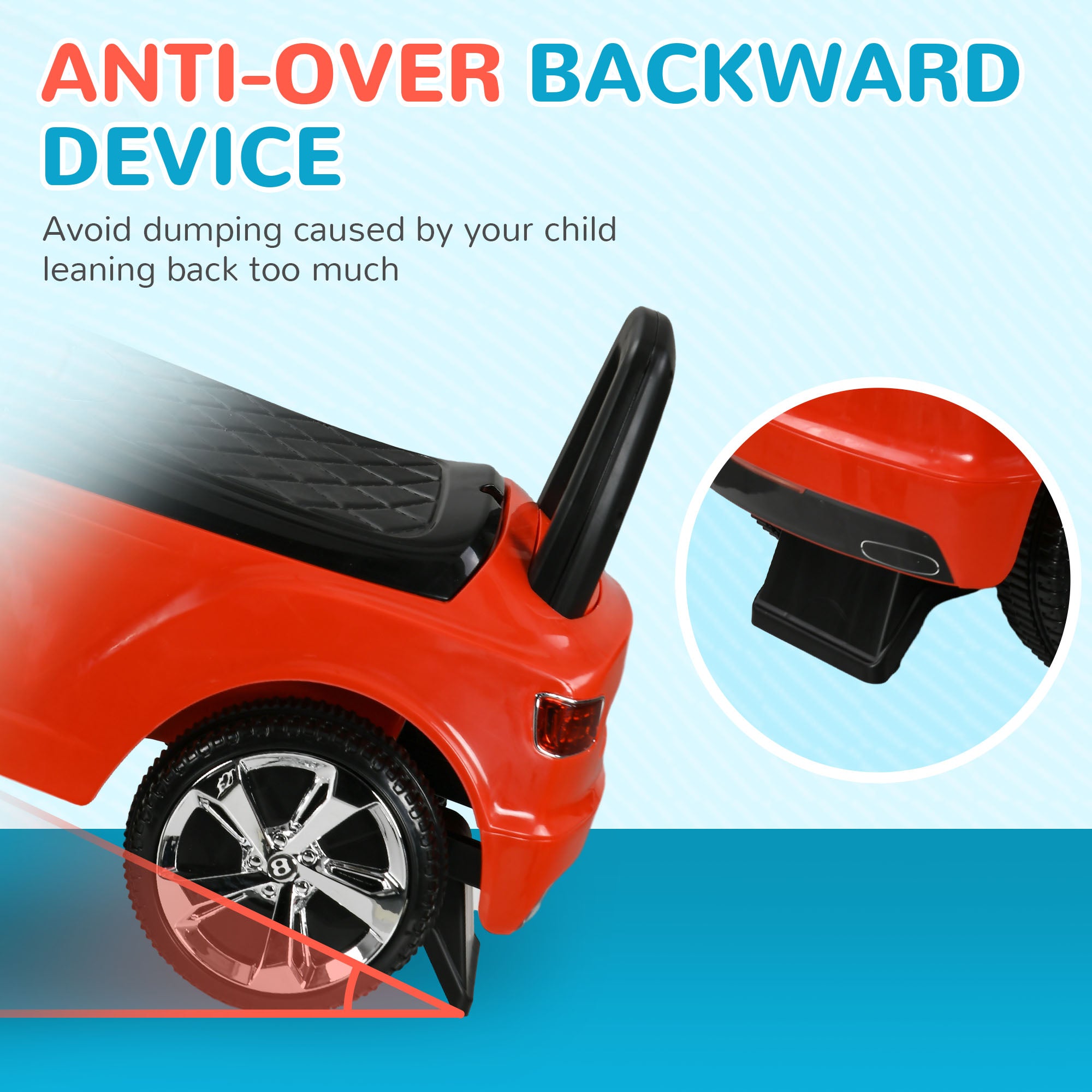 Bentley Bentayga Licensed Foot to Floor Ride on Car, Sliding Car Push Along Car w/ Under Seat Storage