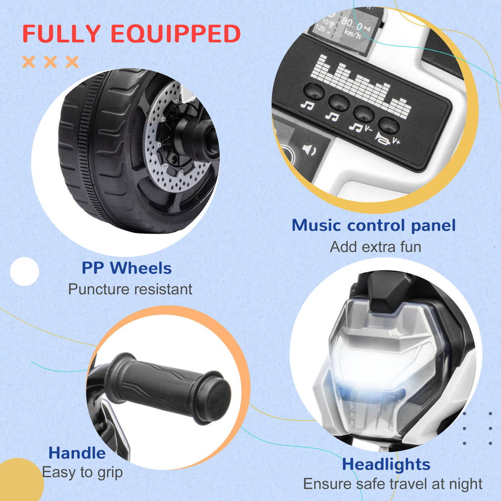 Motorcycle Design, 3 in 1 Toddler Trike, Sliding Car, Balance Bike with toy safety light, Music, Horn