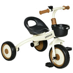 Kids Trike, Tricycle, with Adjustable Seat, Basket, Bell, for Ages 2-5 Years