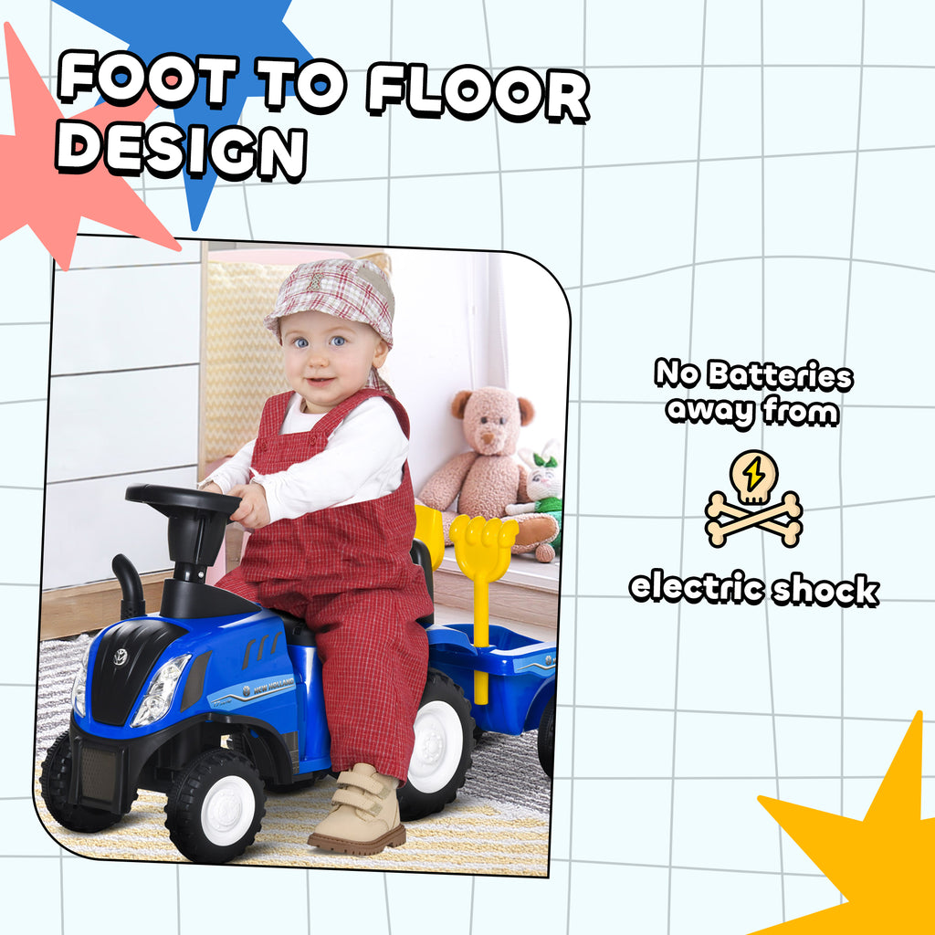 Ride On Tractor Toddler Walker Foot To Floor Slider w/ Horn Storage Steering Wheel for 1-3 Years Old