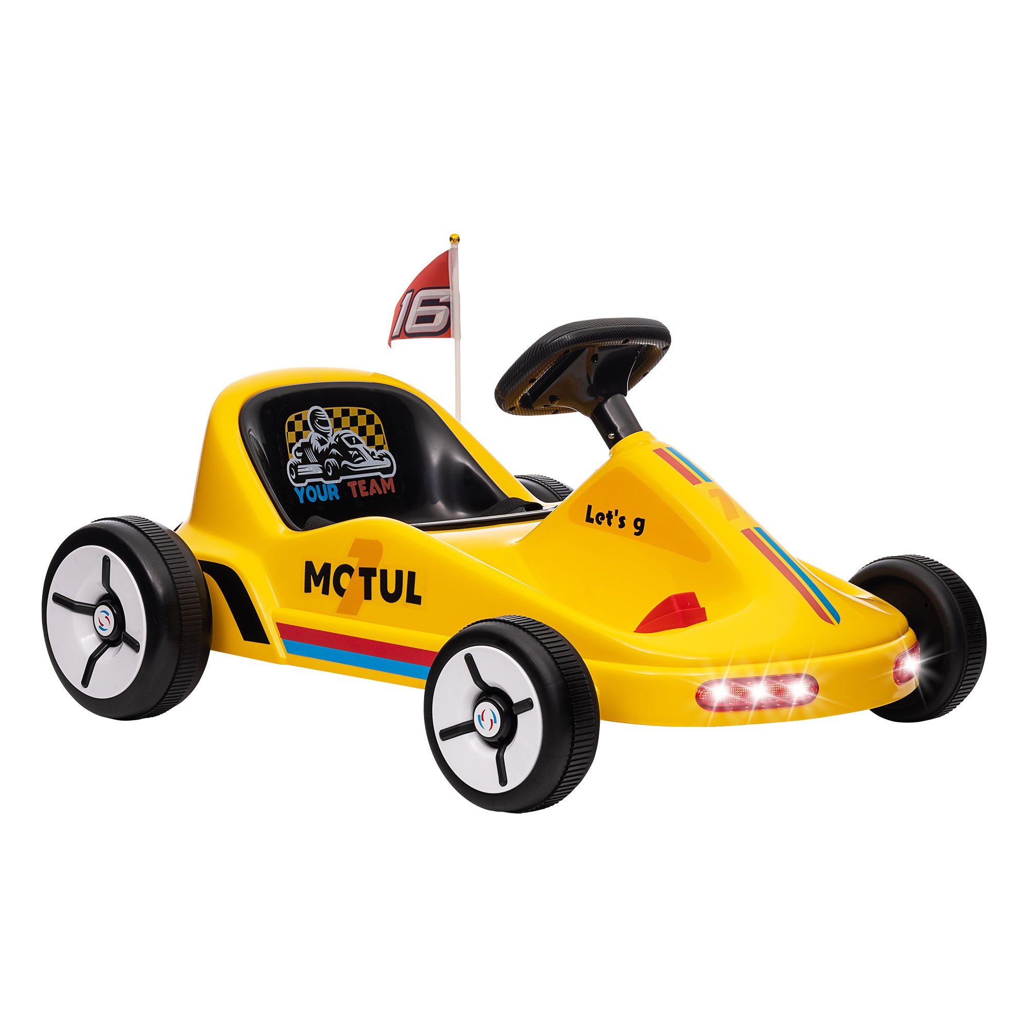 6V Electric Go Kart for Kids with Music, Light, Horn, for 3-5 Years