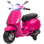 12V Vespa Licensed Kids Electric Motorbike w/ Music, Headlights, FM Radio, for 3-6 Years