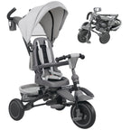 6 in 1 Foldable Kids Trike with Adjustable Parent Handle & Canopy for Ages 1-5, Grey