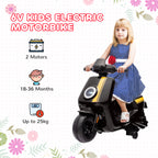 6V Ride on Motorbike, Kids Electric Motorbike w/ Headlights, Music, Training Wheels, for Ages 18-36 Months