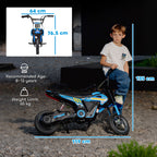Kids Electric Motorbike, 24V Ride On Motorcycle with 3 Speeds and Rear Suspension, Dirt Bike for 8-12 Years Old