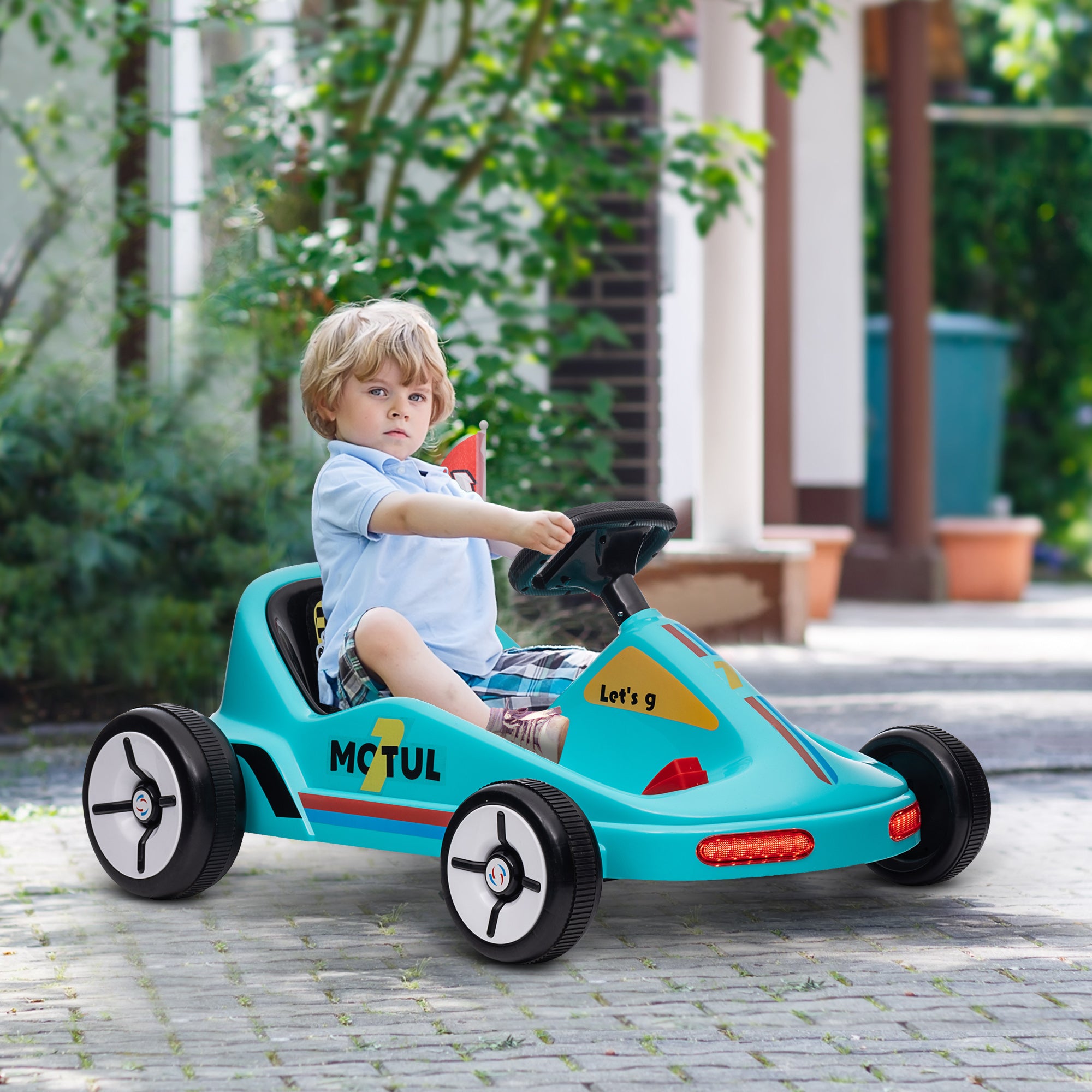 6V Electric Go Kart for Kids with Music, Light, Horn, for 3-5 Years